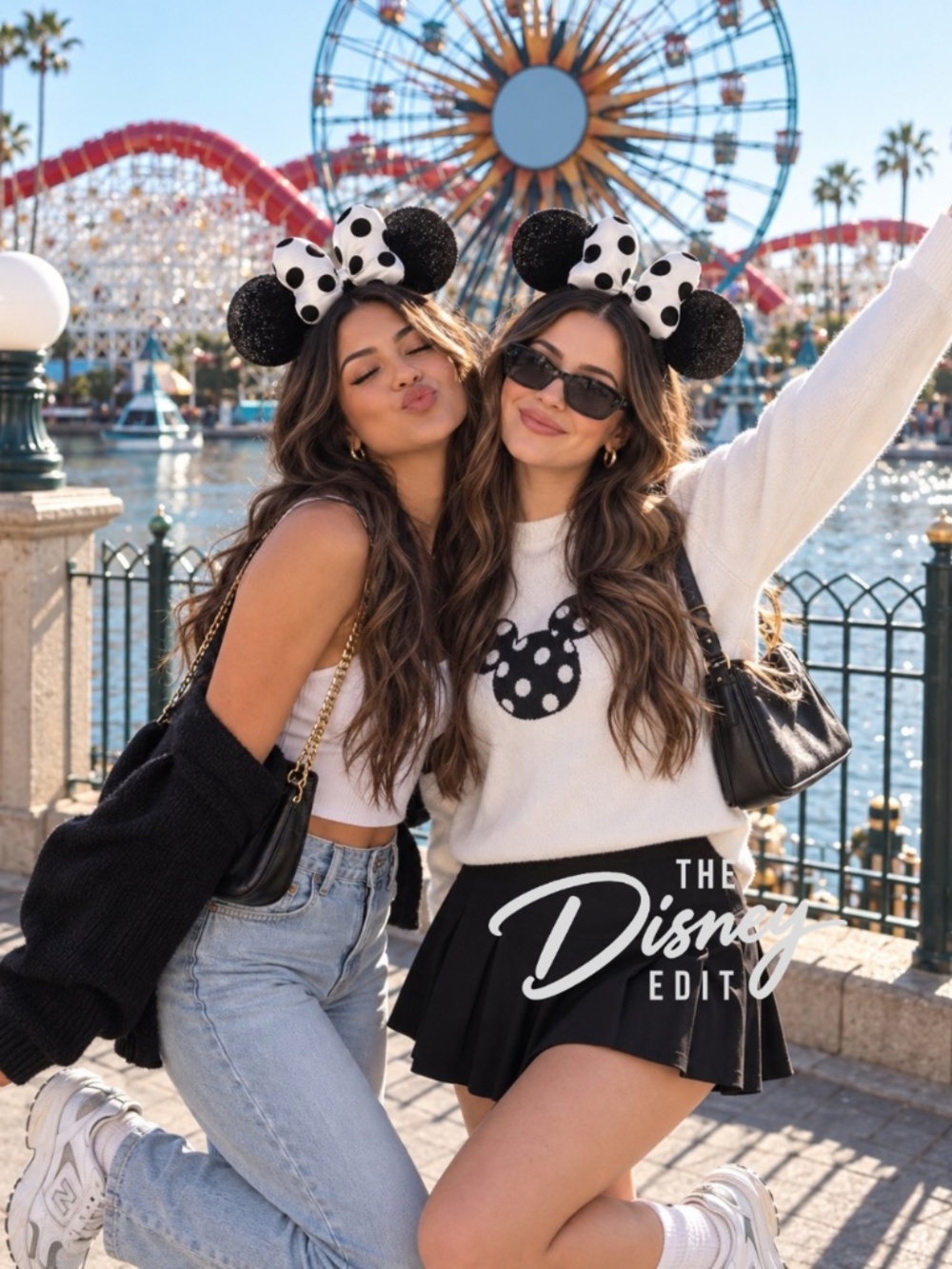 Disney Parks Minnie Mouse Ear Headband Black White Polka Dot Bow NWT